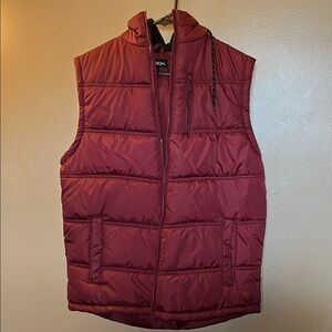 Carbon Men's Burgundy Puffer Vest